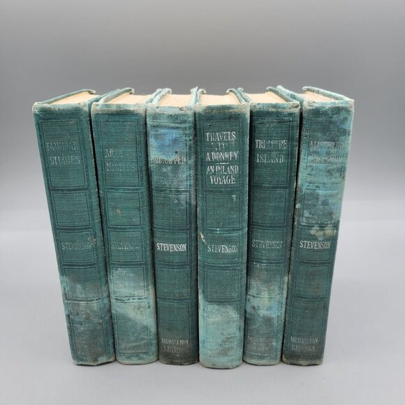 Antique Robert Louis Stevenson Hardcover Book Set of 6 AS IS - Picture 1 of 13